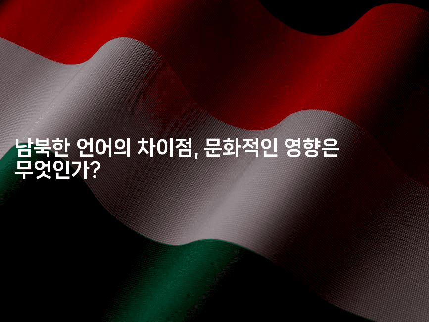 남북한 언어의 차이점, 문화적인 영향은 무엇인가? 2-금융루루